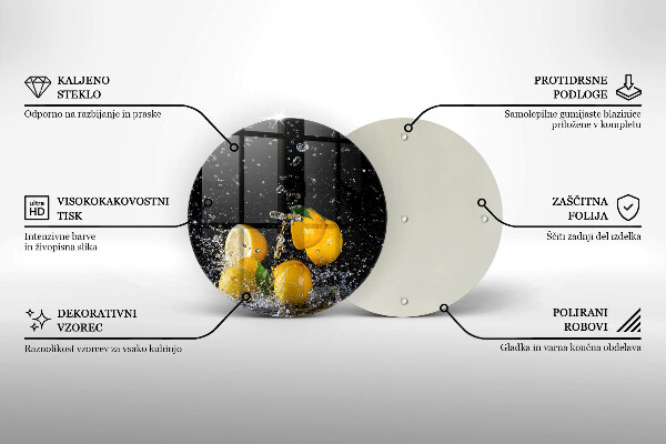 Skärbräda glas unik Saftig citronfrukt
