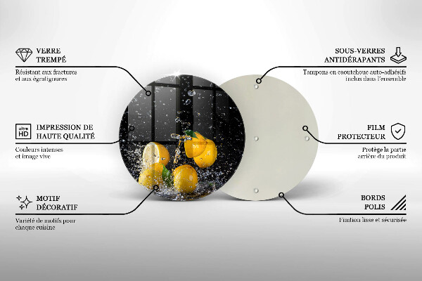 Skärbräda glas unik Saftig citronfrukt