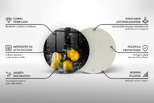 Skärbräda glas unik Saftig citronfrukt