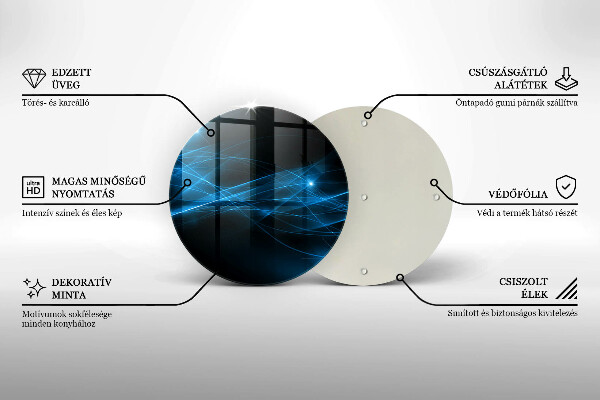 Skärbräda glas unik Abstrakt blå rök