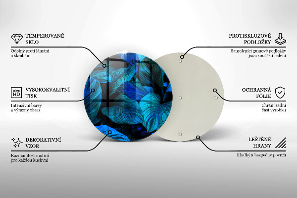 Skärbräda glas unik Djungel vegetation löv