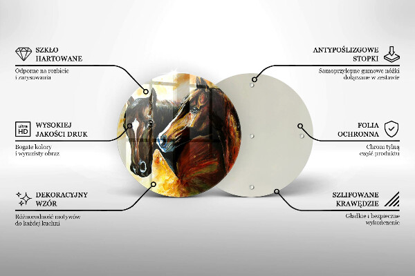 Skärbräda glas unik Djur hästar