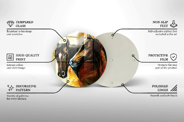 Skärbräda glas unik Djur hästar