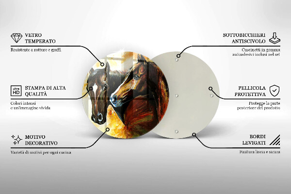 Skärbräda glas unik Djur hästar