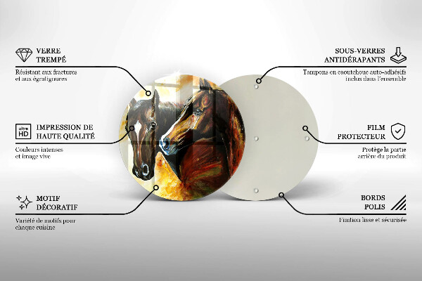 Skärbräda glas unik Djur hästar