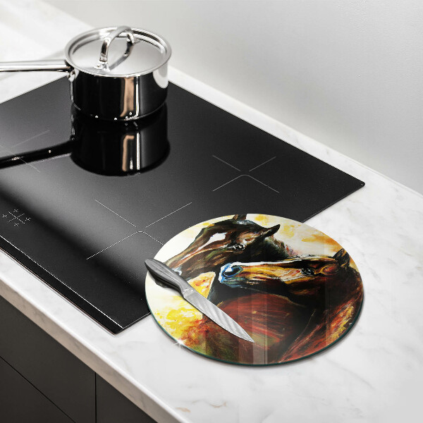 Skärbräda glas unik Djur hästar