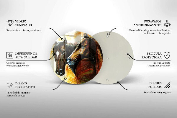 Skärbräda glas unik Djur hästar