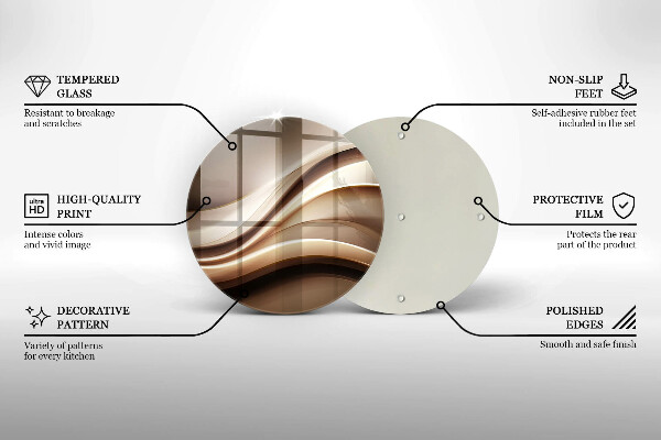 Skärbräda glas unik Abstraktion mjuka linjer