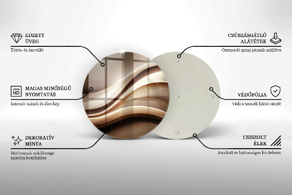 Skärbräda glas unik Abstraktion mjuka linjer