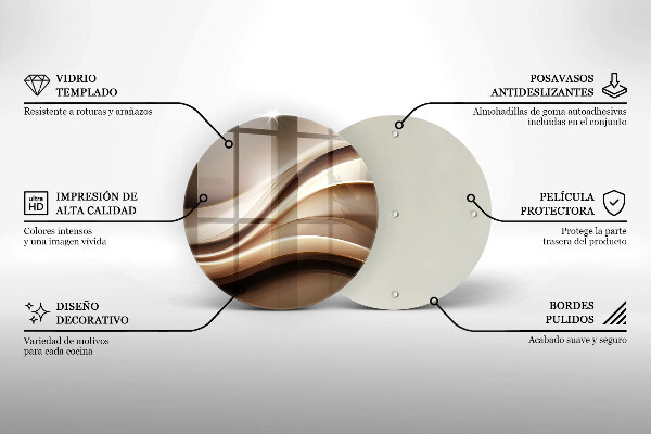 Skärbräda glas unik Abstraktion mjuka linjer