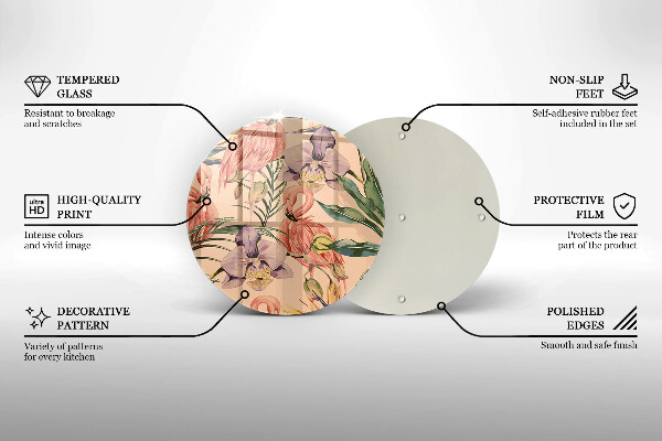 Skärbräda glas unik Flamingos illustration