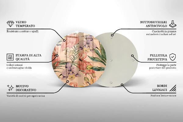 Skärbräda glas unik Flamingos illustration