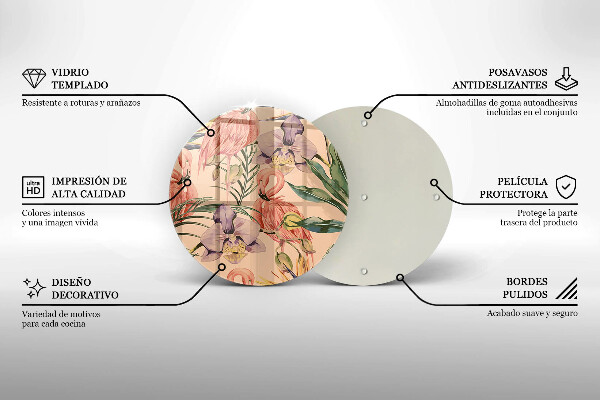 Skärbräda glas unik Flamingos illustration