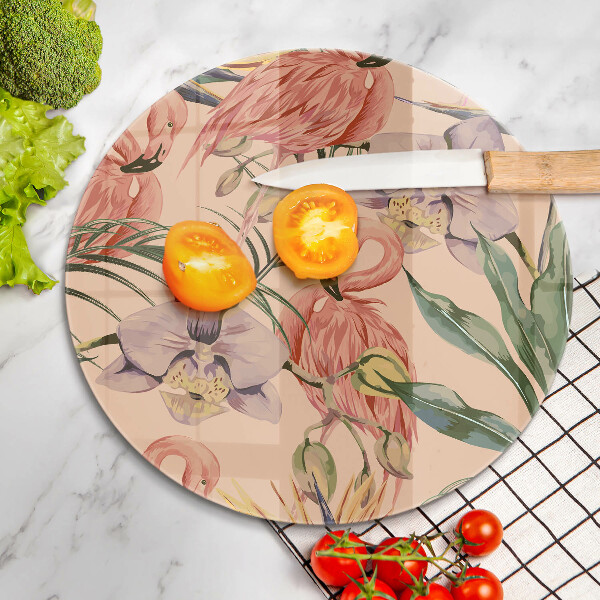 Skärbräda glas unik Flamingos illustration