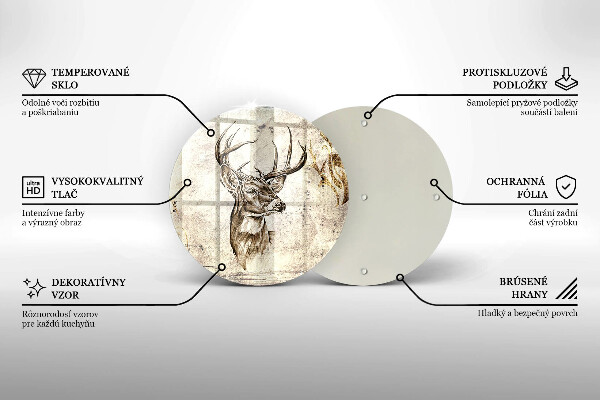 Skärbräda glas unik Rådjur djur illustration