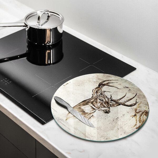 Skärbräda glas unik Rådjur djur illustration