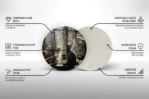 Skärbräda glas unik Katter stad och fönster