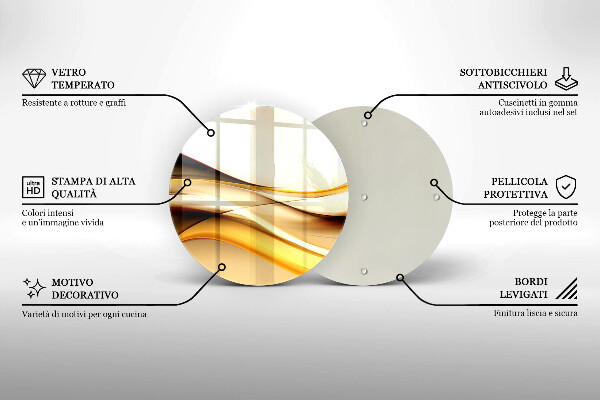 Skärbräda glas unik Abstrakta röklinjer