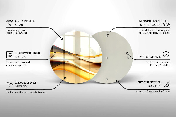 Skärbräda glas unik Abstrakta röklinjer