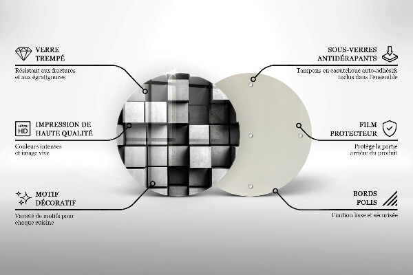 Skärbräda glas unik Abstrakta 3D rutor