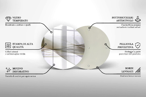 Skärbräda glas unik Abstrakta linjer design