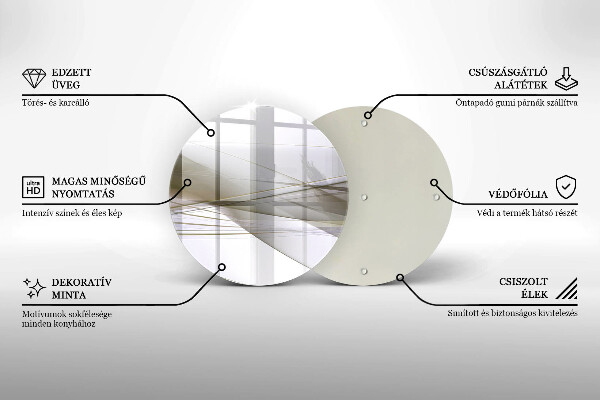 Skärbräda glas unik Abstrakta linjer design