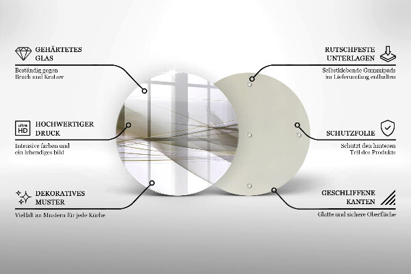 Skärbräda glas unik Abstrakta linjer design