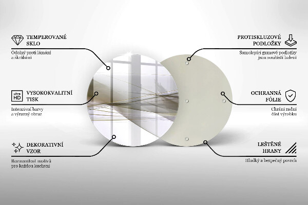 Skärbräda glas unik Abstrakta linjer design