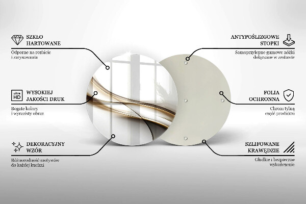 Skärbräda glas unik Mjuka linjer abstraktion