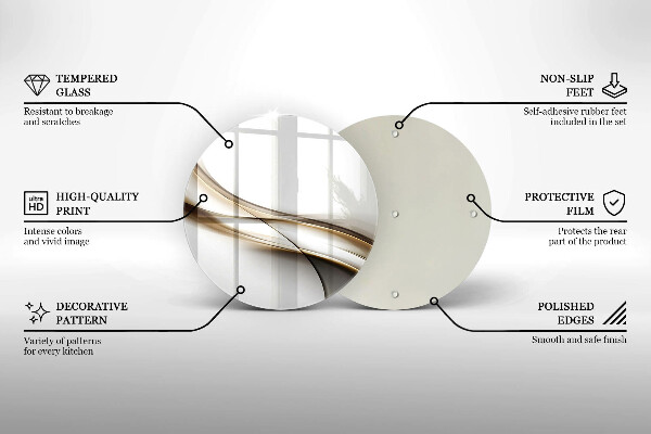 Skärbräda glas unik Mjuka linjer abstraktion