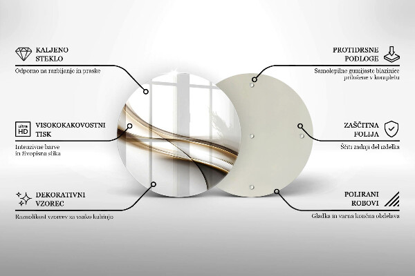 Skärbräda glas unik Mjuka linjer abstraktion