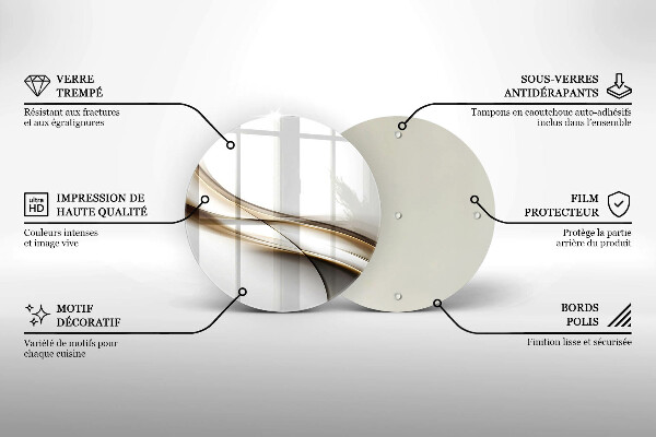 Skärbräda glas unik Mjuka linjer abstraktion