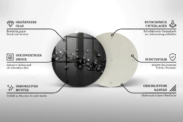 Skärbräda glas unik 3D-former abstraktion