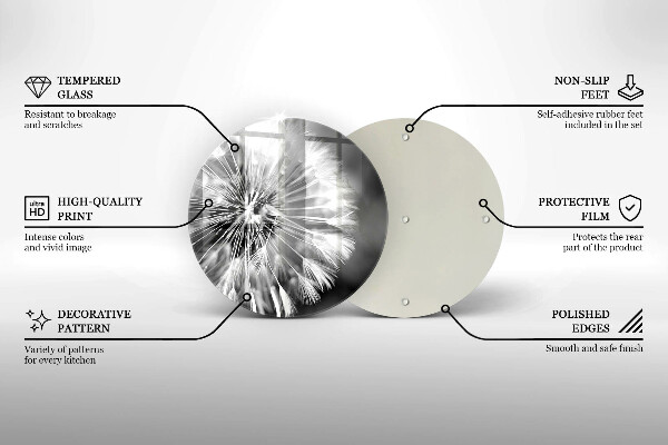 Skärbräda glas unik En delikat maskros