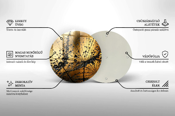 Skärbräda glas unik Dagg och maskrosor