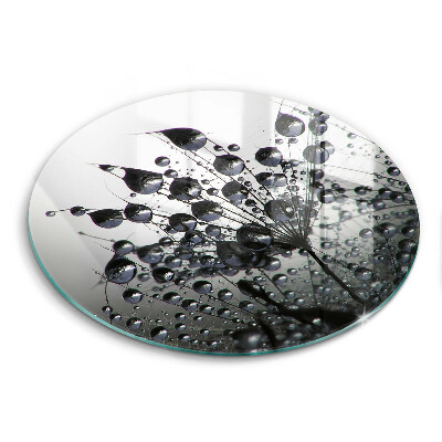 Skärbräda glas unik Maskrosor och dagg