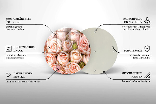 Skärbräda glas unik Bukett fina rosor