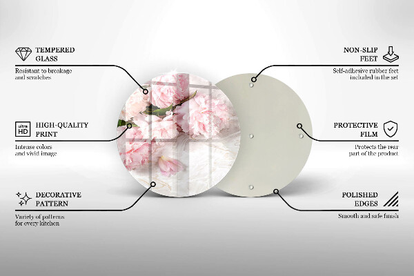 Skärbräda glas unik Delika rosor blommor