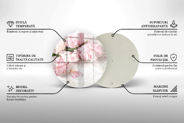 Skärbräda glas unik Delika rosor blommor