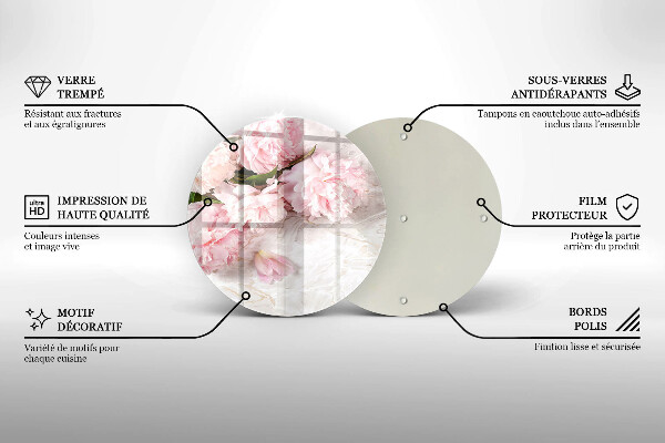Skärbräda glas unik Delika rosor blommor