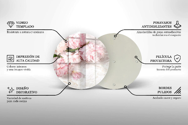 Skärbräda glas unik Delika rosor blommor