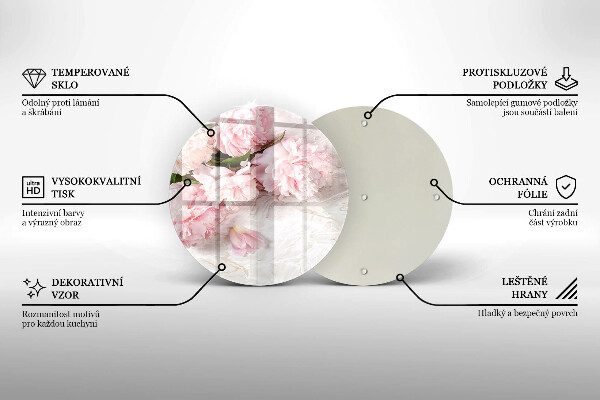 Skärbräda glas unik Delika rosor blommor