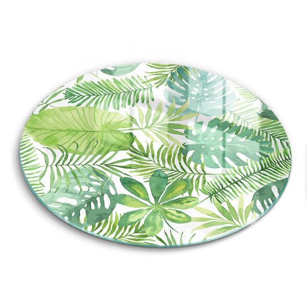 Skärbräda glas unik Akvarell boho blad