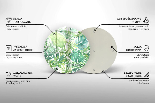 Skärbräda glas unik Akvarell boho blad