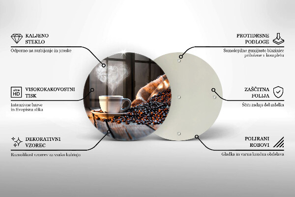 Skärbräda glas unik Kaffekopp och hjärta