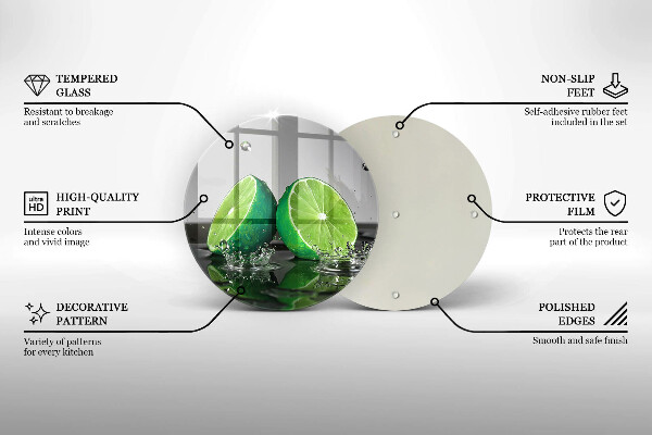 Skärbräda glas unik Saftiga lime och vatten