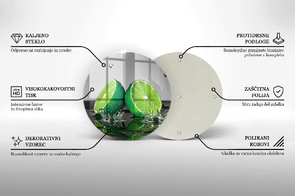 Skärbräda glas unik Saftiga lime och vatten