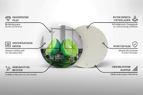 Skärbräda glas unik Saftiga lime och vatten