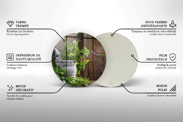 Skärbräda glas unik Planterar örter och trä