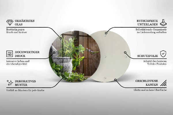 Skärbräda glas unik Planterar örter och trä